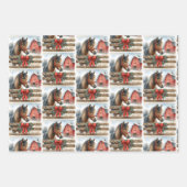 Feuille De Papier Cadeau Ferme festive du Cheval Blanc Noël (Devant 3)