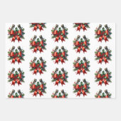 Feuille De Papier Cadeau Ferme festive du Cheval Blanc Noël (Devant 2)