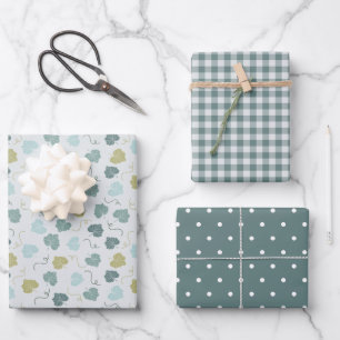 Feuille De Papier Cadeau Ferme moderne verte