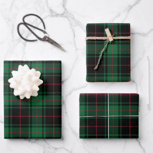 Feuille De Papier Cadeau Ferme noir rouge rustique tartan plaid motif