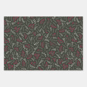 Feuille De Papier Cadeau Ferme pin foncé feuillage rustique motif (Devant 3)