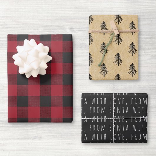 Feuille De Papier Cadeau Ferme Red Buffalo Check Noël