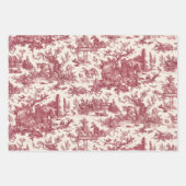 Feuille De Papier Cadeau Ferme Rustique vintage Toile Bleu, Rouge, Noir (Devant 3)