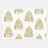 Feuille De Papier Cadeau Festif Arbre de Noël Aquarelle vacances (Devant)