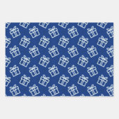 Feuille De Papier Cadeau Festif bleu vert et blanc moderne (Devant)