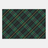 Feuille De Papier Cadeau Festif élégant Forêt foncée Vert Plaid Motif (Devant)