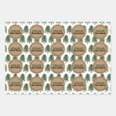 Feuille De Papier Cadeau Festif FELIZ NAVIDAD sapin de Noël (Devant)