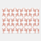 Feuille De Papier Cadeau Festif Feuilleté Floral Noël traditionnel Rouge (Devant)