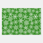Feuille De Papier Cadeau Festif Flambeau de neige Rouge Vert Noël (Devant 3)