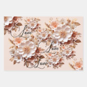 Feuille De Papier Cadeau Festif Floral Design (Devant 3)