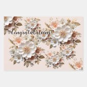 Feuille De Papier Cadeau Festif Floral Design (Devant 2)