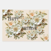 Feuille De Papier Cadeau Festif Floral Design (Devant)