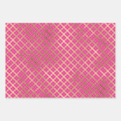 Feuille De Papier Cadeau Festif moderne Pink Gold Plaid (Devant 3)