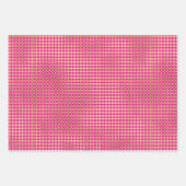 Feuille De Papier Cadeau Festif moderne Pink Gold Plaid (Devant)