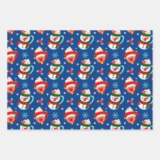 Feuille De Papier Cadeau Festif Noël Père Noël Cocoa (Devant 3)