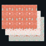 Feuille De Papier Cadeau Festif Pretty Christmas<br><div class="desc">Rouge,  Bleu et Blanc Rouge Festive Joli papier d'enveloppement de Noël</div>