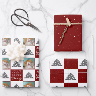 Feuille De Papier Cadeau Festif Red Pet photo Arbre de Noël