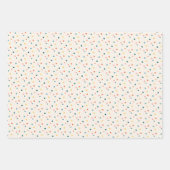 Feuille De Papier Cadeau Festif rétro lumières de Noël rayures points (Devant 3)