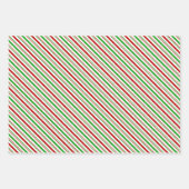Feuille De Papier Cadeau Festif rouge, blanc, vert Motif style Noël (Devant)