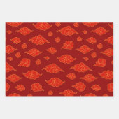 Feuille De Papier Cadeau Festif Rouge & Or Chinois Icônes du Nouvel An (Devant 3)
