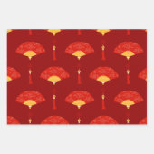 Feuille De Papier Cadeau Festif Rouge & Or Chinois Icônes du Nouvel An (Devant 2)