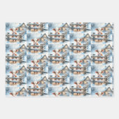 Feuille De Papier Cadeau Festif Vaches de campagne Noël (Devant 2)