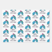 Feuille De Papier Cadeau Festin Aquarelle Holly Berries Noël (Devant 3)