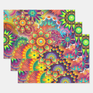 Feuille De Papier Cadeau Festival des fleurs