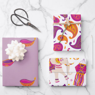 Feuille De Papier Cadeau Festival des lumières de Diwali