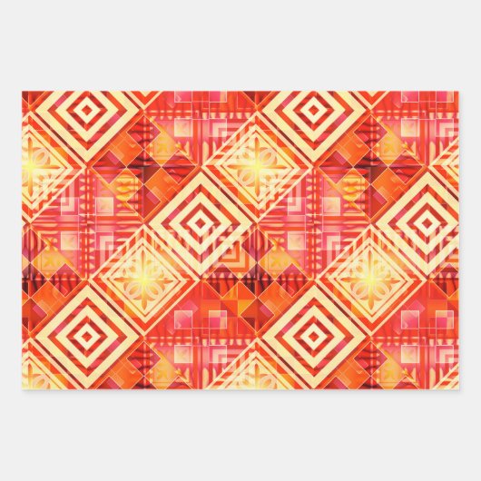 Feuille De Papier Cadeau Festive Abstrait Art Motif Noël (Devant 2)