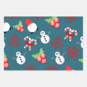 Feuille De Papier Cadeau Festive Christmas Wrapping Paper – Snowmen & Candy (Devant 3)