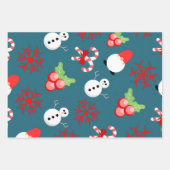 Feuille De Papier Cadeau Festive Christmas Wrapping Paper – Snowmen & Candy (Devant 2)