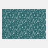 Feuille De Papier Cadeau Festive Hand Drawn Doodles Christmas Pattern (Devant 2)