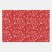 Feuille De Papier Cadeau Festive Hand Drawn Doodles Christmas Pattern (Devant)