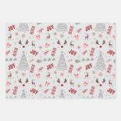 Feuille De Papier Cadeau Festive Joy Christmas – Santa, Reindeer & Ho Ho Ho (Devant 3)