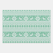 Feuille De Papier Cadeau Festive Knitted Motif Noël (Devant 3)