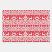 Feuille De Papier Cadeau Festive Knitted Motif Noël (Devant)