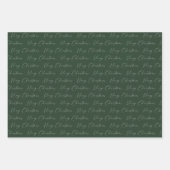 Feuille De Papier Cadeau Festive Modern Green and Beige Christmas (Devant)