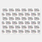 Feuille De Papier Cadeau Festive Noël Lumières Nom Joyeuses Fêtes (Devant)