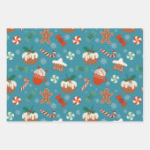 Feuille De Papier Cadeau Festive Noël Sweet Traitements Motif (Devant 3)