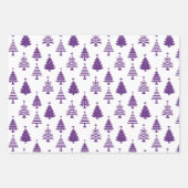 Feuille De Papier Cadeau Festive Purple and White Christmas Tree Pattern (Devant 2)