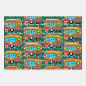 Feuille De Papier Cadeau Festive Retro Camper Joyeux vacances (Devant 3)