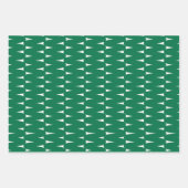 Feuille De Papier Cadeau Festive Retro Vert clair lignes Vavy Noël (Devant 2)