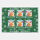 Feuille De Papier Cadeau Festive Rudolph Reindeer Snow Personalized Xmas (Devant 3)