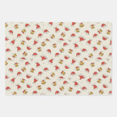 Feuille De Papier Cadeau Festive Santa Hat & Jingle Bell Pattern (Devant)