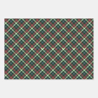 Feuille De Papier Cadeau Festive Stylish Multi Dark Color Plaid Motif