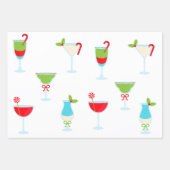 Feuille De Papier Cadeau Festive tendance Cocktail férié Noël (Devant)