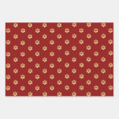 Feuille De Papier Cadeau Festive tendance Noël Rouge & Gold Daisy (Devant)