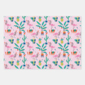 Feuille De Papier Cadeau Festive Tropical Noël Motif (Devant 2)