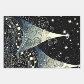 Feuille De Papier Cadeau Festive Twilight Christmas Trees (Devant)